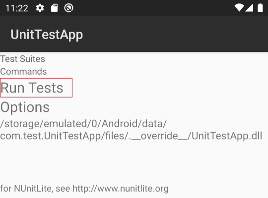 Android NUnit Test Runner Activity